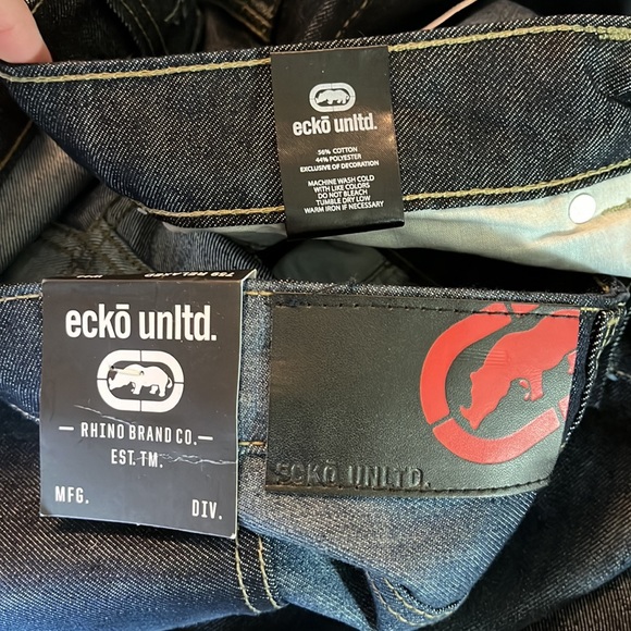 ECKO UNLTD  Size 44 Men's Bermuda Denim Shorts Med/Dark Blue Cozy Fit $54 NEW - Picture 7 of 13